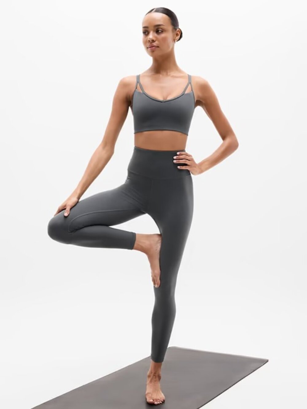 Athleta Ultra High Rise Elation 7/8 Tight XS Shadow Gray Powervita Leggings